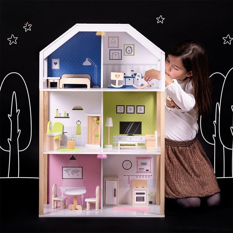 Tiuimk Mueble TV Hi-Fi Para Muñecas Blythe 1/6 – Set De Juguete Con Accesorios, Plástico